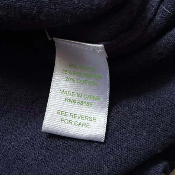 Lilly Pulitzer Navy Blue and Gold Rim Button V Neck Cardigan XS - Picture 8 of 9